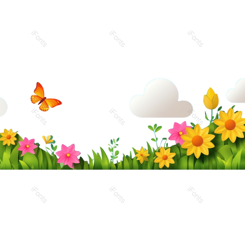 母亲节图片,卡通元素,黄色的花PNG,天空免抠素材
